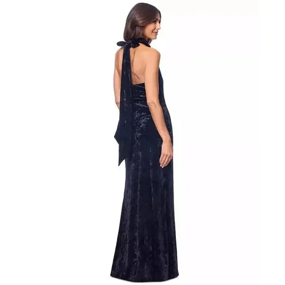 Betsy & Adam Velvet Formal Evening Gown Womens Size 6 Black Wedding Party Dress - Picture 2 of 10